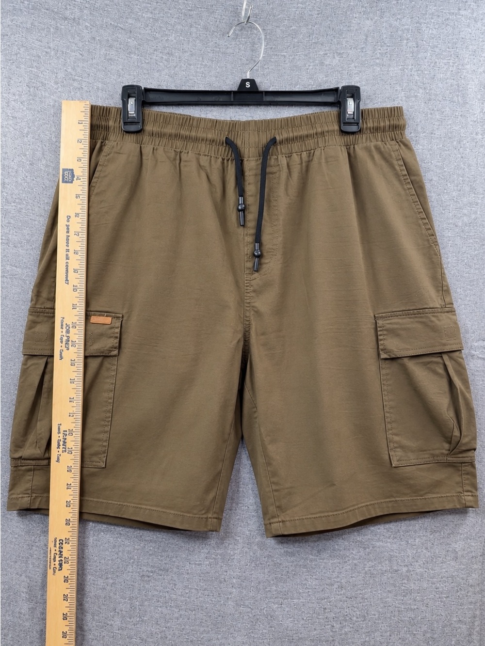 Men's Olive Cargo Drawstring Utility Shorts